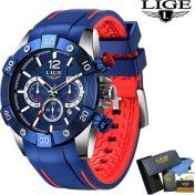 Resim Hanyang Gümüş Mavi Lıge Moda Kuvars Kol Saatleri Erkekler Izle Üst Marka Lüks Spor Erkek Saatler Çelik Su Geçirmez Kronograf Relogio Masculino (Yurt Dışından) 