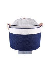 Resim Mavaux Shahbaz Özel Pamuklu Jüt Battaniye Sepeti Hasır Oyuncak Sepeti Jüt Çamaşır Sepeti 40-30 Laci 