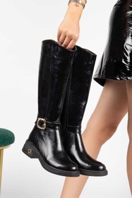 Resim SEDRİK yeni sezon toka detaylı hazır taban yandan fermuarlı su gaçirmez uzun çizme 