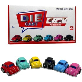 Resim Flower Toys Vosvos 6'lı Metal Çek Bırak Oyuncak Araba Mini Woswos 6'Lı Set Koleksiyonluk 5 cm 