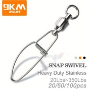 Resim 9KM 20/50/100adet Toplu Rulman Olta Swivels Interlock Snap Swivels Çapraz Kilit Snap Paslanmaz Çelik Ağır Hizmet Deniz Balıkçılığı Tatlı Su Balıkçılığı Balık Hattı Bağlantısı 