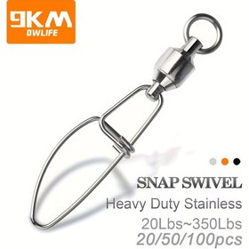Resim 9KM 20/50/100adet Toplu Rulman Olta Swivels Interlock Snap Swivels Çapraz Kilit Snap Paslanmaz Çelik Ağır Hizmet Deniz Balıkçılığı Tatlı Su Balıkçılığı Balık Hattı Bağlantısı 