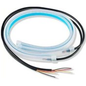 Resim Trendooze Turcoshop11 2 Adet Ultra İnce 17.72 İnç Led Kaş Şerit Sinyal Sarı Beyaz Renk Akışkan Tasarım 12v Araç Işığı 