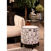 Resim Adawall Home No Face Ahşap Ayaklı Puf 
