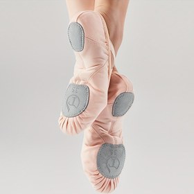 Resim Kadın Yumuşak Tabanlı Bale Dans Ayakkabıları - Zarif Yuvarlak Burun ve Deri Üst, Nefes Alabilen Kumaş Astar, Yoga, Pilates ve Çağdaş Dans için Kaymaz Kauçuk Taban - Tüm Mevsim Konforu, Bale Ayakkabıları, Pilates Ayakkabıları, Şık Ayakkabı Tasarımı, Esnek Ayakkabılar 