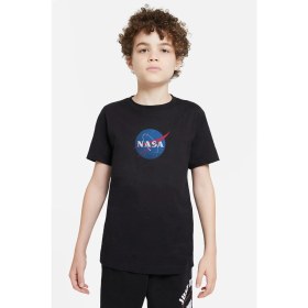 Resim Qivi Vans x Nasa Baskılı Unisex Çocuk Siyah T-Shirt 