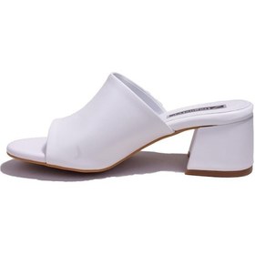 Resim Dagoster Dza07-811304 Beyaz Klasik Topuklu Kadın Terlik 001 