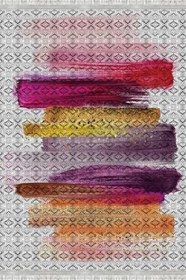 Resim Pastel Westa Kaymaz Tabanlı Yıkanabilir Antibakteriyel Dijital Baskı Pastel Halı Kilim, PS-6005A-WST-100X350 