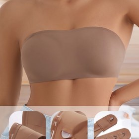 Resim Çıkarılabilir Pedli Şık Askısız Bandeau Sütyen - Yüksek Destek, Kaymaz, Naylon & Elastan Karışımı, Günlük Kıyafetler İçin Mükemmel, Dikişsiz Sütyen 