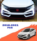 Resim Aygaraj Honda Civic Uyumlu Fc5 Için Vahşi Dizayn Ön Tampon Seti 2016+ 