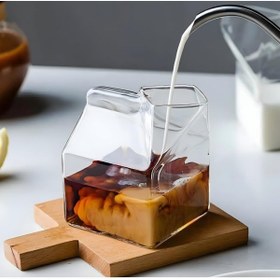 Resim STOREMAX Süt Kutusu Tasarım Cam - Kahve, Süt, Kokteyl İçin Şık Sunum 978262 