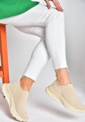 Resim Fox Shoes P239503304 Bej Triko Kumaş Kadın Spor Ayakkabı Sneakers 
