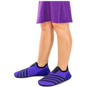 Resim Kiko Kids Enigma Havuz Plaj Kız Çocuk Deniz Ayakkabısı 7501 Mor - Siyah Mor - Siyah 
