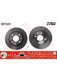 Resim Trw Df1221 On Fren Dısk Aynası P106 Saxo 1,1 / 1,3 / 1,4 / 1,4ı / 1,5d / 1,6ı 91 P206 P306 P206+ T3e P205 P309 Ax Zx Xsara Hava Sogutmalı 