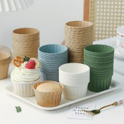 Resim 50 adet Kartonlu Muffin Linerleri, Fluted Kenarlı Baking Cupcake Cups, Fırın Güvenli, Tekrar Kullanılabilir, Pişirme ve Tatlılar için 