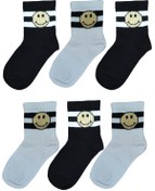 Resim Leement socks Çocuk 6 Çift Pamuklu Imojili Kolej Çorap Dikişsiz Burun 