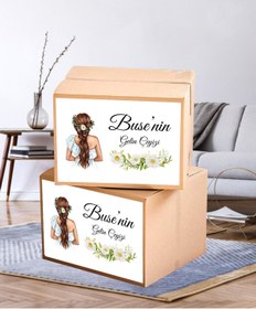 Resim Hafsa Ticaret Çeyiz Etiketi İsme Özel A4 Ebat (29 CM X 21 CM) - 20Lİ PAKET YÜKSEK YAPIŞKANLI Bohça Koli Etiketi 