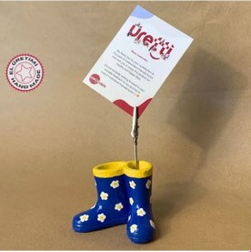 Resim Uretti - Pınar 6606 - El Yapımı Papatya Süslemeli Bot Şeklinde Biblo / Not Tutacağı - 5 X 7 Cm 