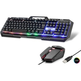 Resim NOVATOR Hd865 Oyuncu Klavye Mouse Seti Rgb Oyuncu Klavye Mouse Işıklı Oyuncu Metal Dayanıklı Klavye 
