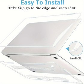 Resim MacBook Air/Pro için Ultra-İnce Şeffaf Sert Kabuk Kılıf - Çizilmeye Karşı Dirençli & Dayanıklı Koruma, Kolay Kurulum (1 Kapak + 1 Taban) 