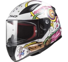 Resim Ls2 Rapıd Mini Crazy Pop Beyaz-Pembe Çocuk Kask 