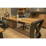 Resim Masif Ahşap Bilgisayar Masası 200cm X 85cm Açık Ceviz 