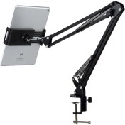 Resim Asfal Masaüstü Metal Telefon ve Tablet Standı Süspansiyonlu 6" 11" Esnek Uzun Kollu 360 Derece Dönen 