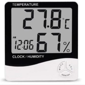 Resim Derwell Lcd Ekran Dijital Termometre Sıcaklık Ve Nem Ölçer Masa Saati Alarm Masaüstü Veya Duvara Monte 