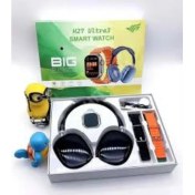 Resim H27 Ultra Akıllı Saat Seti – Kulak Üstü Bluetooth Kulaklık + 3 Kordonlu Premium 