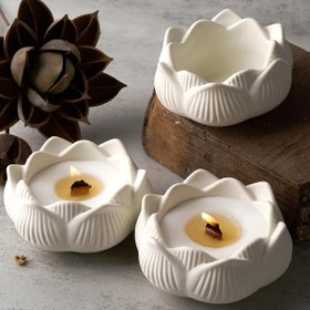 Resim Lotus Çiçeği Şeklinde Şık Silikon Kalıp DIY Mum Tutucuları & Saklama Kutuları İçin - Beton, Reçine, Alçı İçin Çok Yönlü Beyaz El Sanatları Kalıbı - Ev Dekoru ve Hediye Yapımı İçin İdeal, Mum Kalıpları 