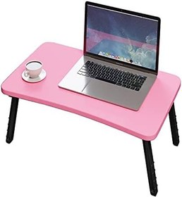 Resim interGO Renkli Laptop Sehpası Katlanabilir Yatak Koltuk Üstü Kahvaltı Bilgisayar Sehpası - Pembe 