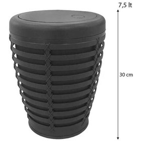 Resim Prima Nova Primanova Palm Döner Kapaklı Çöp Kovası 7.5 Lt Banyo Mutfak Ofis Antrasit Gri 