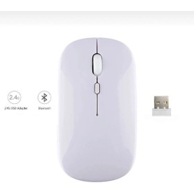 Resim Genel Markalar Tüm Cihazlara Uyumlu Mouse Bluetooth Wireless Şarjlı Fare 2.4g Macbook Ipad Bilgisayar Telefon 