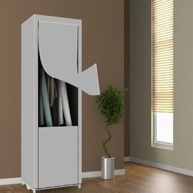 Resim Reyo Slim Fit Varyant Çelik Profilli Bez Dolap Gri 