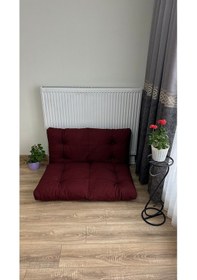 Resim Modern Style Home Kalorifer Önü Yer & Palet Minderi 2'li Takım Bordo 