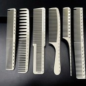 Resim 6 adet Profesyonel Kuaförlük Tarakları, Ölçekli Dayanıklı Berber Stil Aracı, Salon ve Ev Kullanımı İçin 