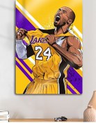Resim Kobe Bryan, La Lakers - Parlak Metal Baskı Tablo 