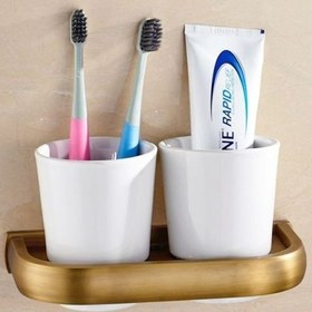 Resim Antik Pirinç Banyo Aksesuarları Set Duvara Monte Tuvalet Kağıdı Havlu Tutucu Raf Havlu Barlar Banyo Cam Raf Banyo Donanım | Banyo Donanım Setleri (Yurt Dışından) 