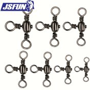 Resim JSFUN 50 adet/paket Balıkçılık Kancaları Varil Döner 3 Yönlü Çapraz Hat Balıkçılık Dönerleri Dayanıklı T-Döner Balıkçılık Takımı Bağlantı Aksesuarları 