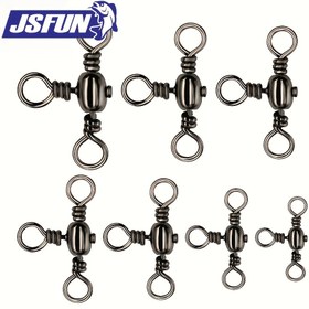 Resim JSFUN 50 adet/paket Balıkçılık Kancaları Varil Döner 3 Yönlü Çapraz Hat Balıkçılık Dönerleri Dayanıklı T-Döner Balıkçılık Takımı Bağlantı Aksesuarları 