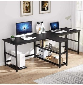 Resim Zizuva Zizuva Tasarım Kitaplıkla Bölmeli Modern 2 Kişilik Çalışma Masa (541151256) 