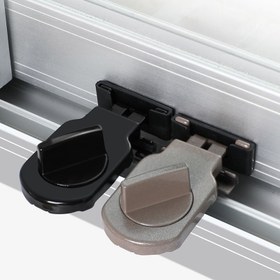 Resim 2 adet Ağır Hizmet Tipi Deliksiz Güvenlik Kilidi Kapı ve Pencere için - Alüminyum Alaşımlı Anti-Pinch Güvenlik Kilidi, Evcil Hayvan ve Yaşlılar Ev Koruma, Kolay Kurulum, Kahverengi/Siyah, Giriş Kapısı Kilidi, Kapı Güvenlik Kilidi, Şık Metalik Kaplama, Dayanıklı Metal Yapı 