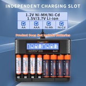 Resim PowerKAN 8 Yuvalı AA AAA Pil Şarj Cihazı, 1.2V Ni-MH/Ni-CD: 350mAhx8; 1.5V Li-ion: 200mAhx8, 1.2V Ni-MH/Ni-CD ve 1.5V/3.7V Li-ion Şarj Edilebilir Piller İçin Uygun (USB-C Kablosu Dahil) 