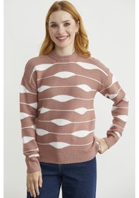 Resim Sementa Renk Kombinli Triko Kazak - Gül Gül 