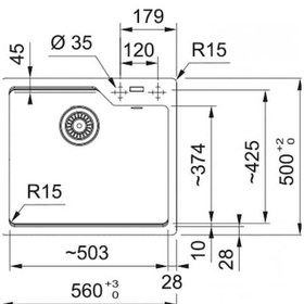 Resim Franke Urban Ubg 610-56 Avena Granit Evye Krem 