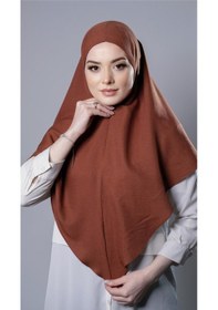 Resim Hürrem Bone Taba Pratik Hazır Geçmeli Tesettür Eşarp Pamuk Caz Kumaş Düz Hijab 2306 33 