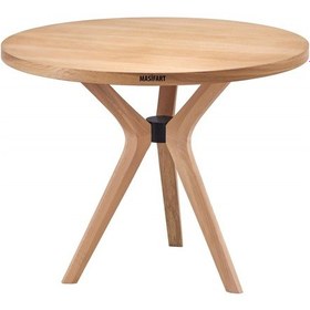 Resim Masifart Alirio 120 Lik Meşe Poli 3 Lü Yuvarlak Masa Cilasız Ham Ham 