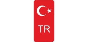 Resim Man Tga Uyumlu Plaka Tr Damla Etiket Türk Bayrağı 2'li / Tr Damla Sticker Su Geçirmez Solmaz 40 x 95 mm 
