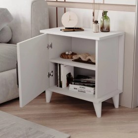 Resim Reyo Home Enda Adela Raflı Modern Komodin Beyaz 