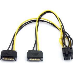 Resim Alfais 4327 2x Sata To 8 Pin (6+2 ) Pci-E Express Güç Molex Power Kablosu Çevirici Dönüştürücü 